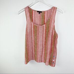 Anthropologie DREW Striped Sleeveless Linen Tank S‎